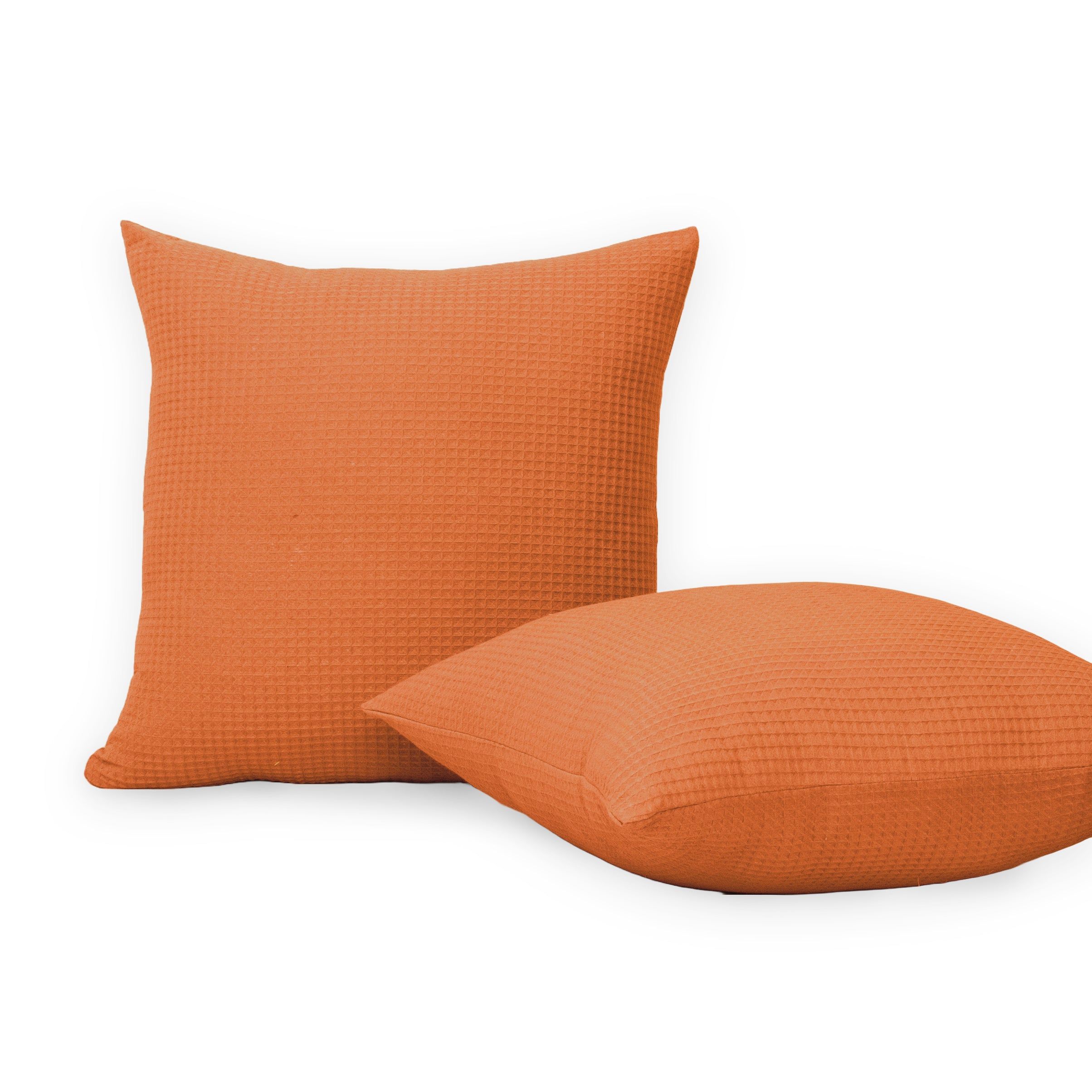 Premium Quality Handmade Orange Waffle Cotton Cushion Cover